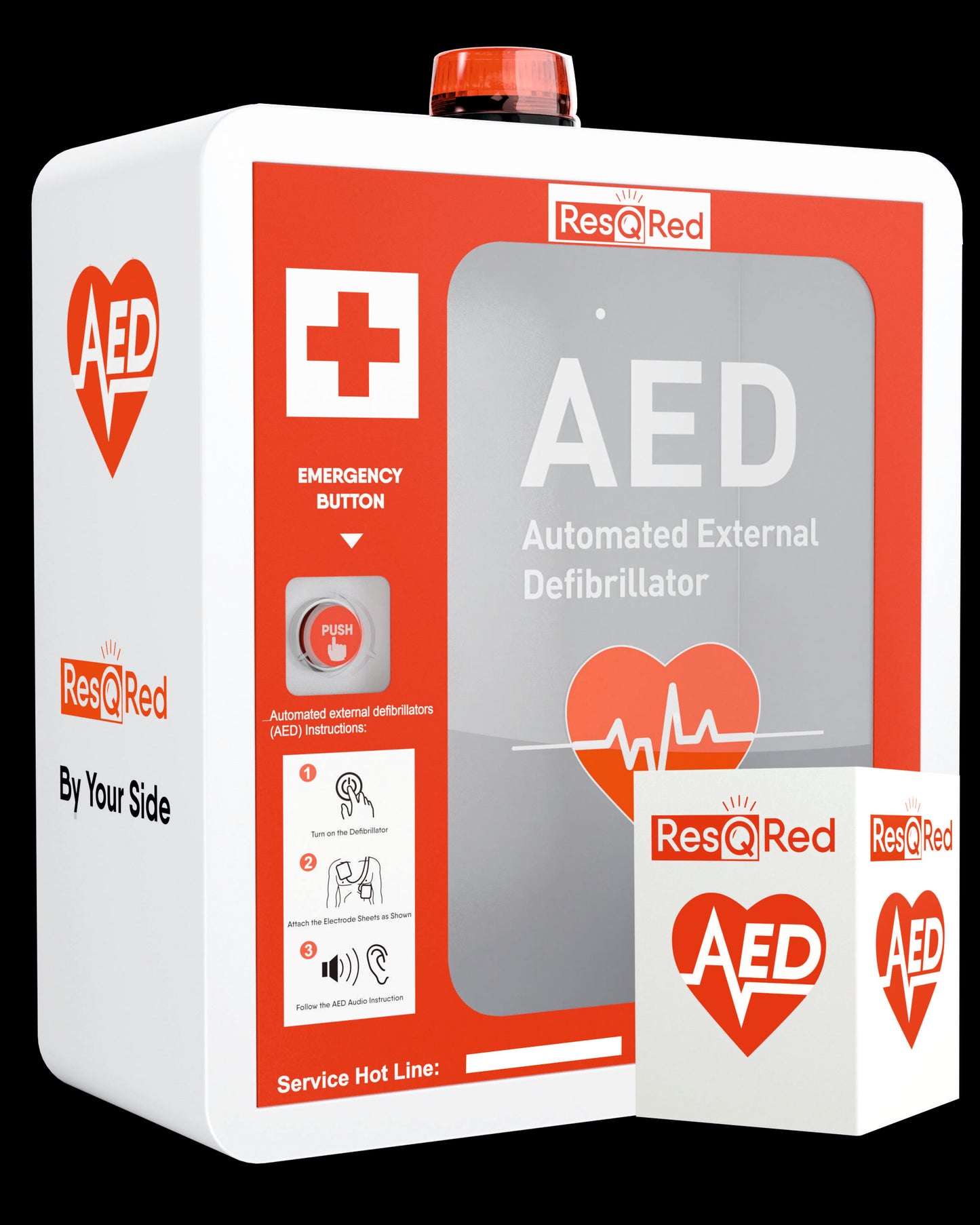 ResQRed Wall Mounted AED Defibrillator Cabinet